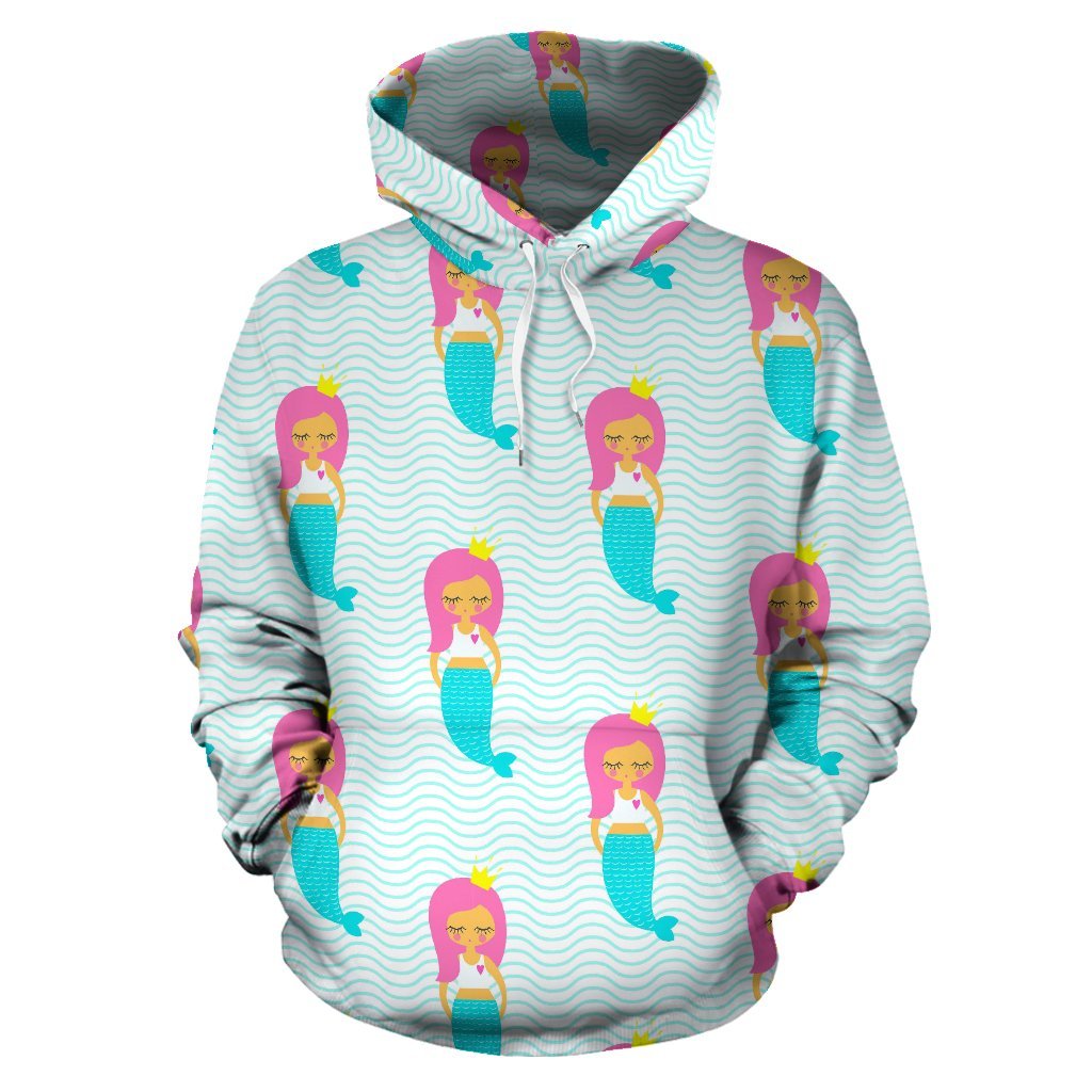 Mermaid Print Pattern Men Women Pullover Hoodie-grizzshop