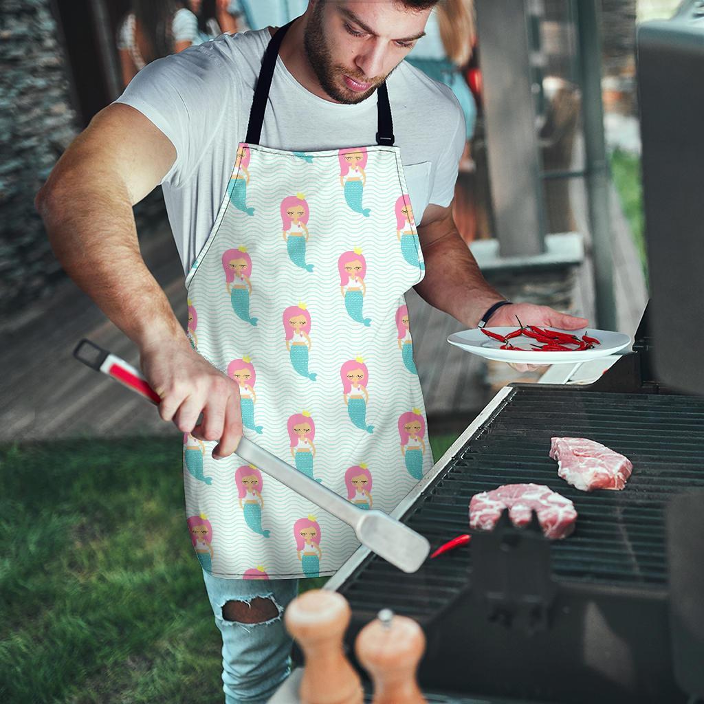 Mermaid Print Pattern Men's Apron-grizzshop