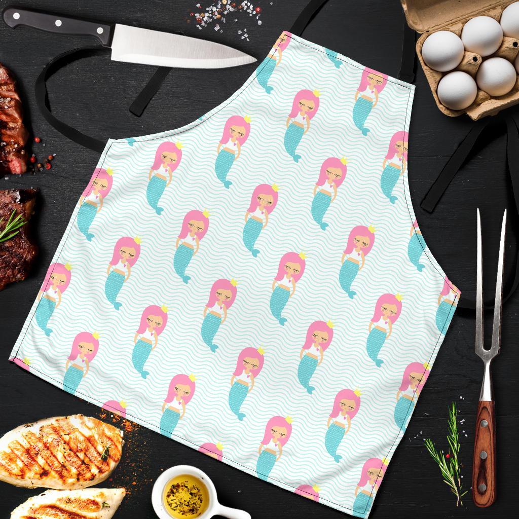 Mermaid Print Pattern Men's Apron-grizzshop