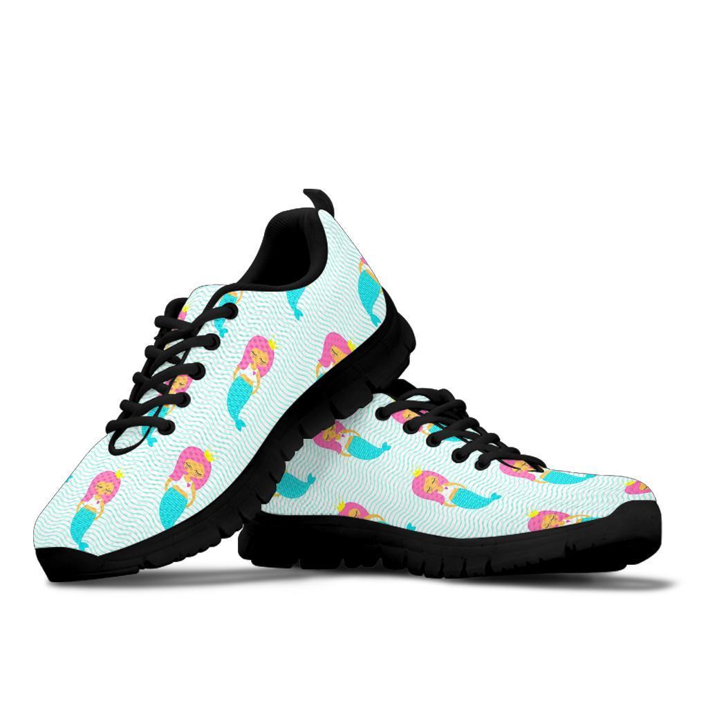 Mermaid Print Pattern Sneaker Shoes For Men Women-grizzshop