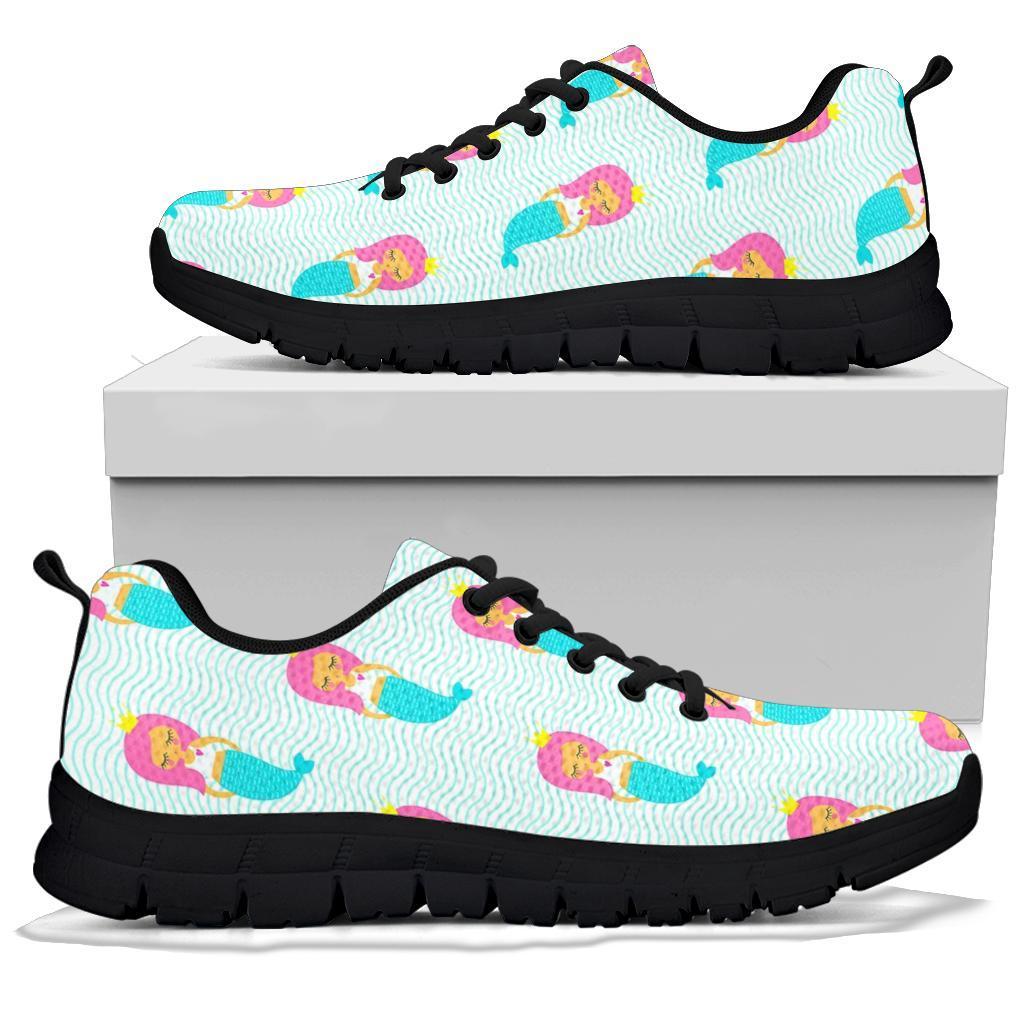 Mermaid Print Pattern Sneaker Shoes For Men Women-grizzshop