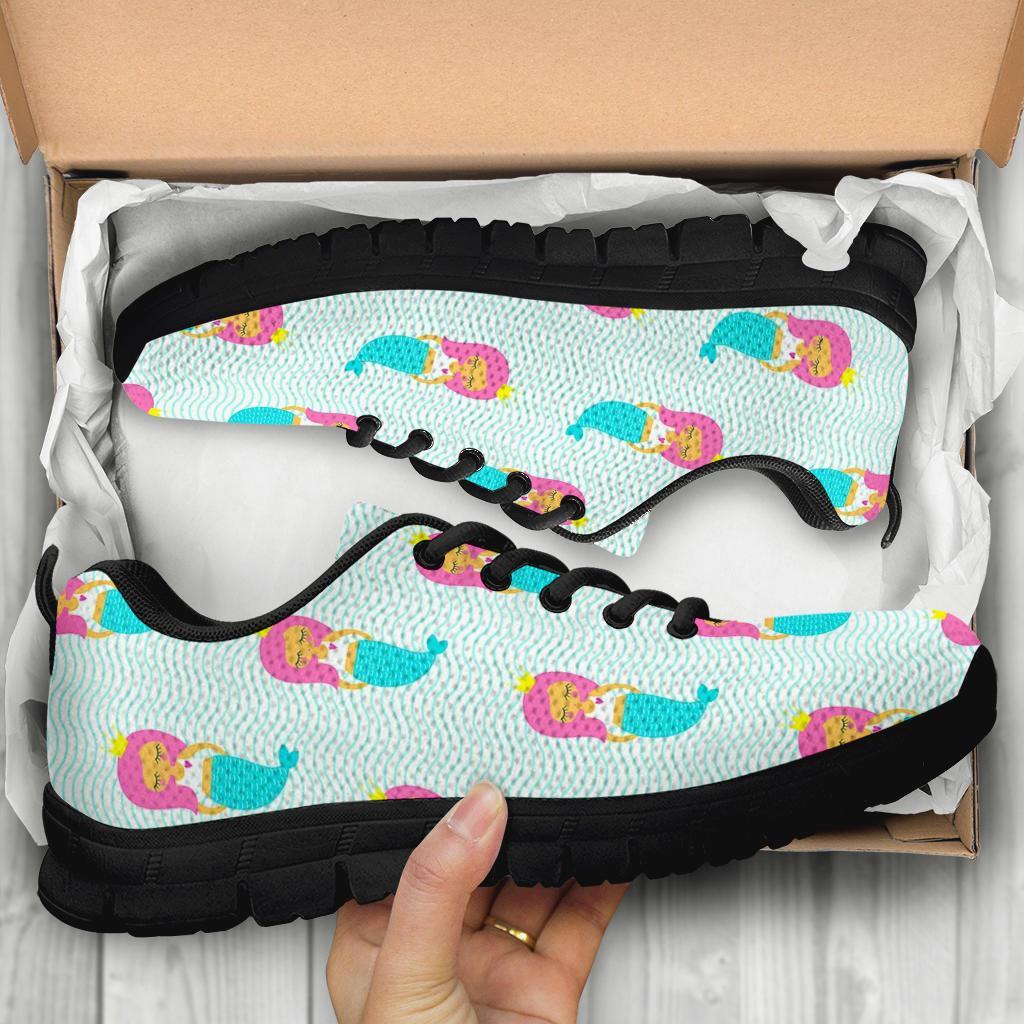 Mermaid Print Pattern Sneaker Shoes For Men Women-grizzshop