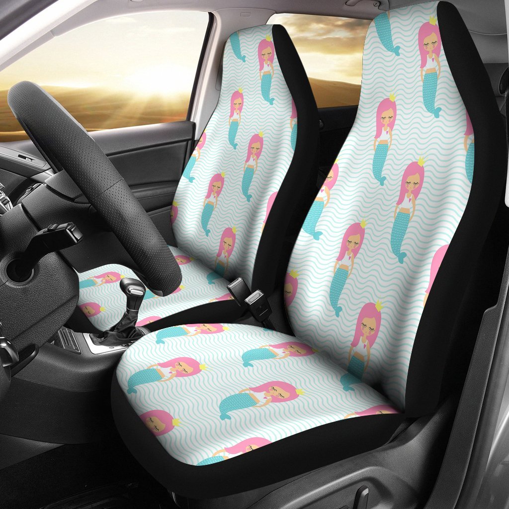 Mermaid Print Pattern Universal Fit Car Seat Covers-grizzshop