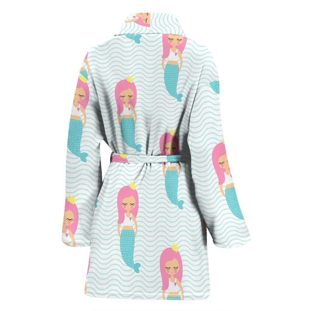 Mermaid Print Pattern Women Long Robe-grizzshop