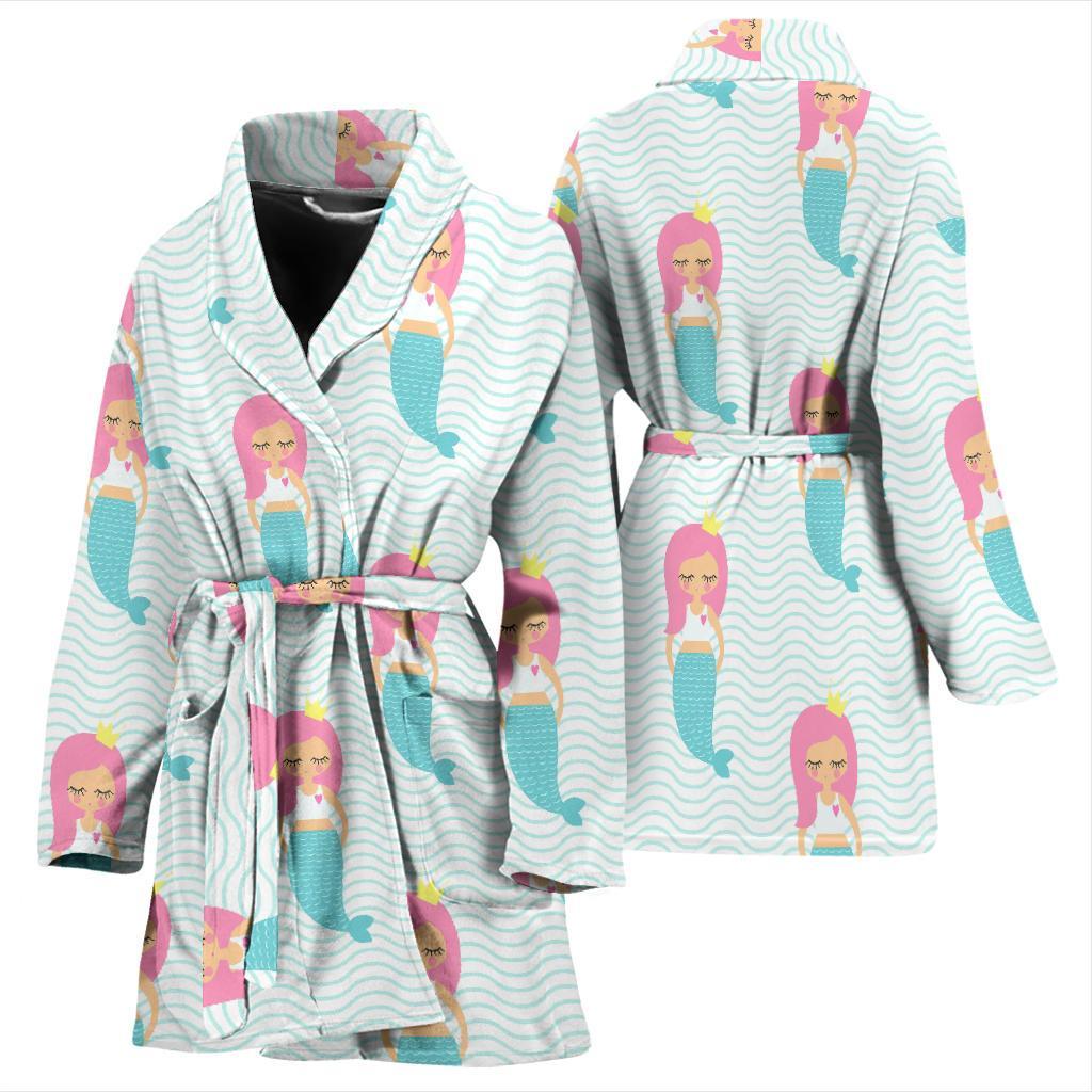 Mermaid Print Pattern Women Long Robe-grizzshop