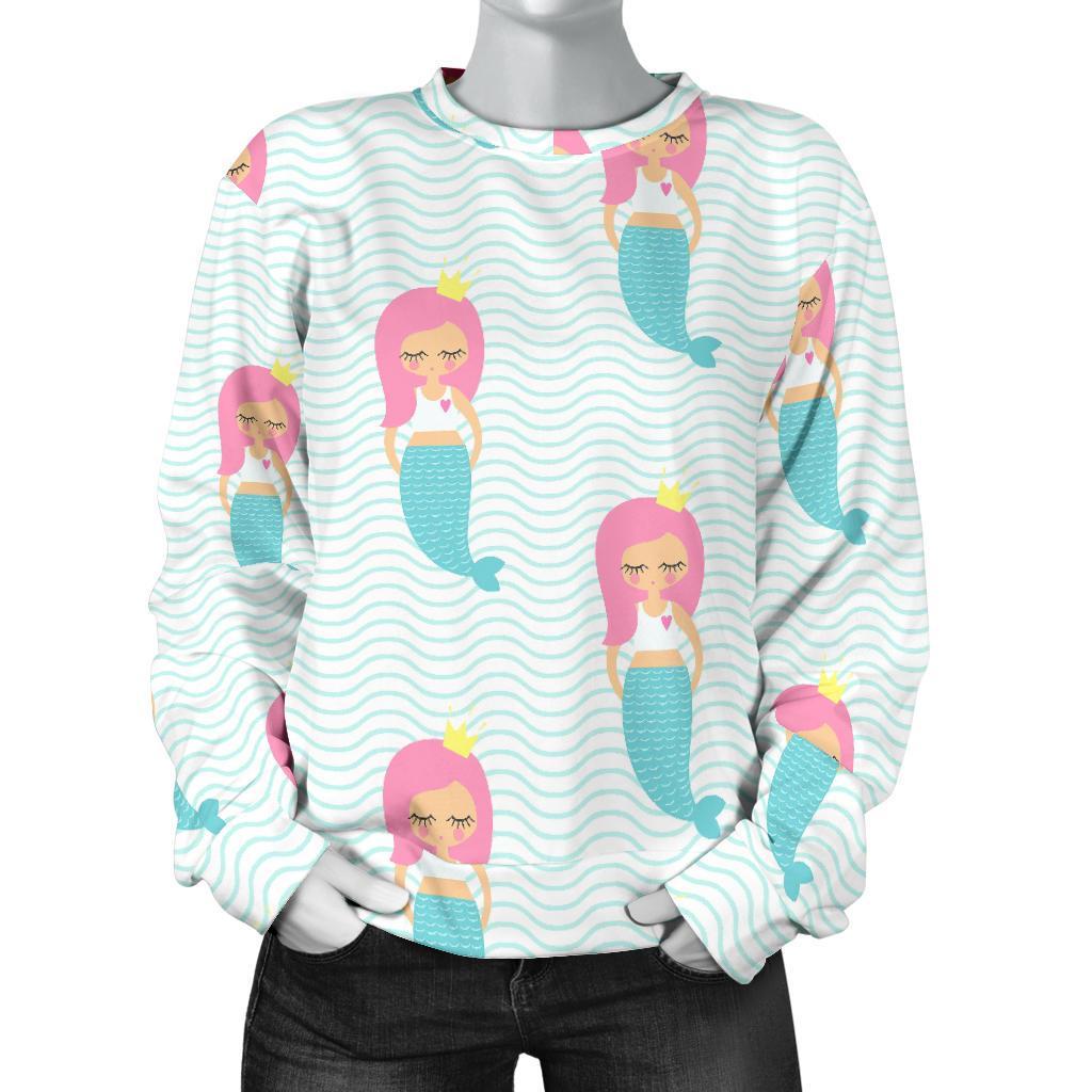 Mermaid Print Pattern Women's Sweatshirt-grizzshop