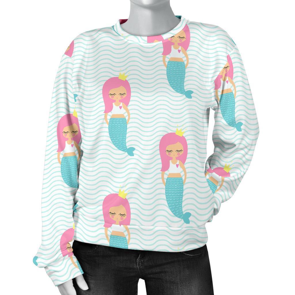 Mermaid Print Pattern Women's Sweatshirt-grizzshop