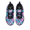 Mermaid Scales Pink And Teal Print Pattern Black Sneaker-grizzshop