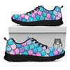 Mermaid Scales Pink And Teal Print Pattern Black Sneaker-grizzshop