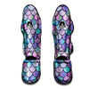 Mermaid Scales Pink And Teal Print Pattern Muay Thai Shin Guards-grizzshop