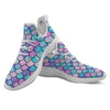 Mermaid Scales Pink And Teal Print Pattern White Athletic Shoes-grizzshop