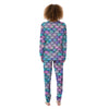 Mermaid Scales Pink And Teal Print Pattern Women's Pajamas-grizzshop