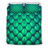 Mermaid Scales Teal Green Pattern Print Duvet Cover Bedding Set-grizzshop