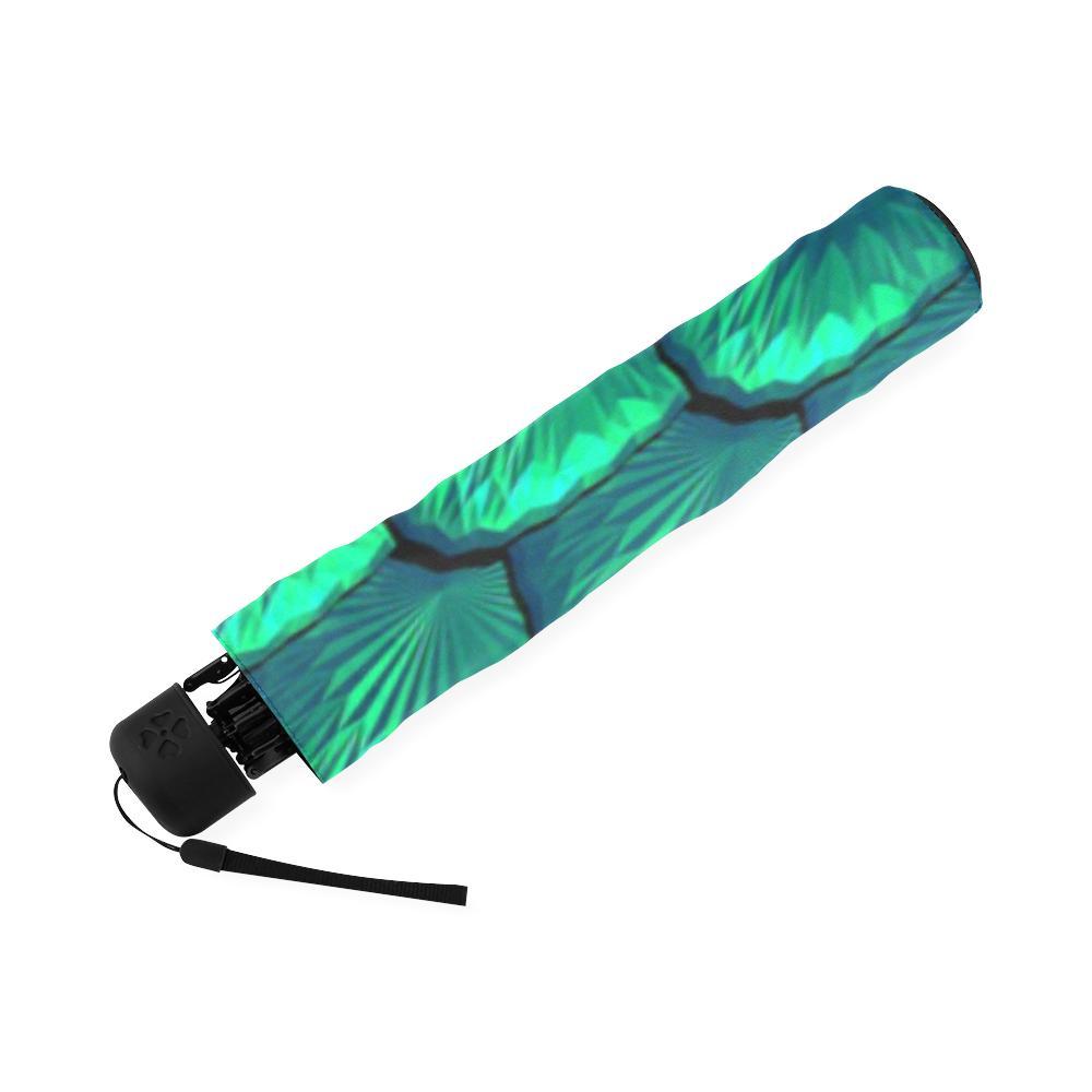 Mermaid Scales Teal Green Pattern Print Foldable Umbrella-grizzshop