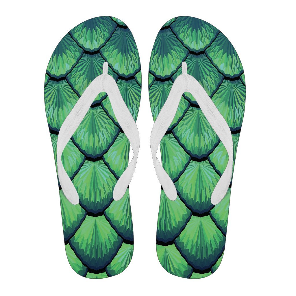 Mermaid Scales Teal Green Pattern Print Men & Women Flip Flops-grizzshop