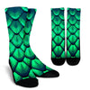 Mermaid Scales Teal Green Pattern Print Unisex Crew Socks-grizzshop