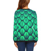 Mermaid Scales Teal Green Pattern Print Women Crewneck Sweatshirt-grizzshop