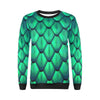 Mermaid Scales Teal Green Pattern Print Women Crewneck Sweatshirt-grizzshop