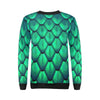 Mermaid Scales Teal Green Pattern Print Women Crewneck Sweatshirt-grizzshop