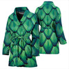 Mermaid Scales Teal Green Pattern Print Women Long Robe-grizzshop