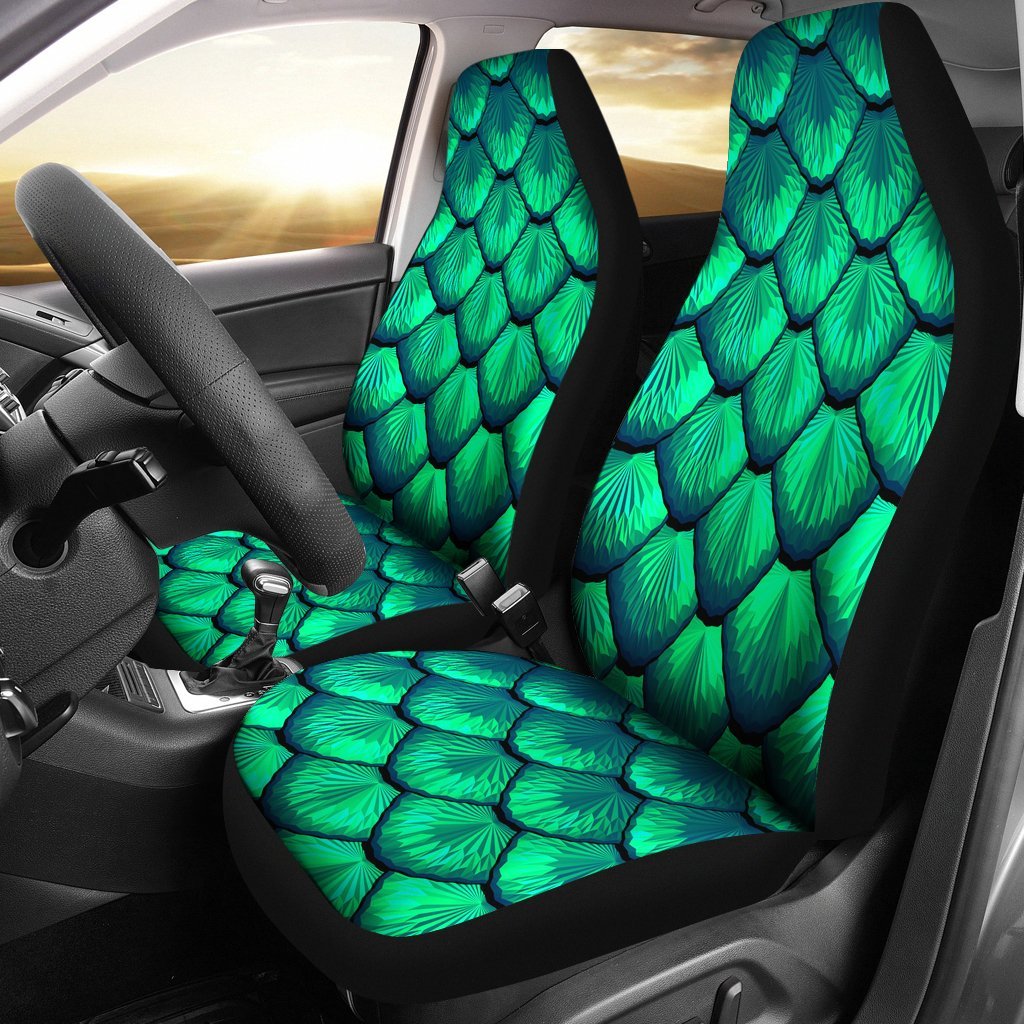 Mermaid Scales Teal Green Universal Fit Car Seat Cover-grizzshop