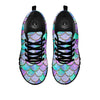 Mermaid Scales Teal Purple Print Pattern Black Sneaker-grizzshop