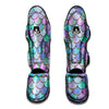 Mermaid Scales Teal Purple Print Pattern Muay Thai Shin Guards-grizzshop