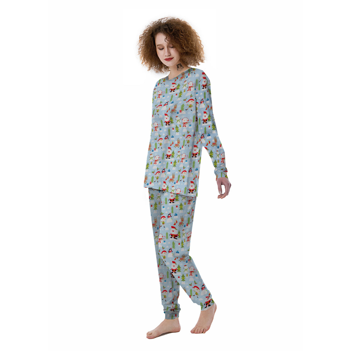 Merry Christmas Cute Print Pattern Women's Pajamas-grizzshop
