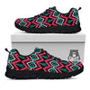 Merry Christmas Zigzag Print Pattern Black Sneaker-grizzshop