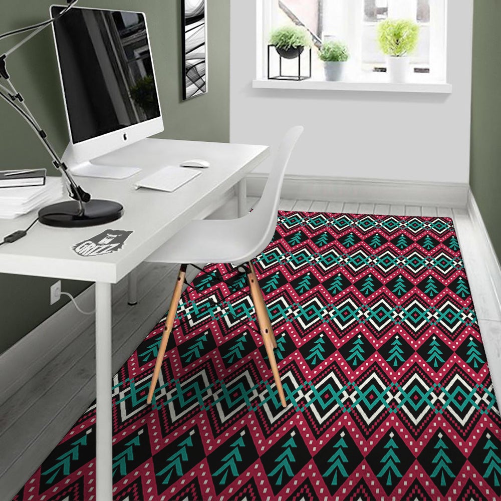 Merry Christmas Zigzag Print Pattern Floor Mat-grizzshop