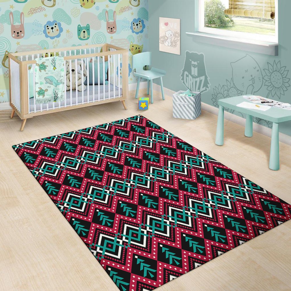 Merry Christmas Zigzag Print Pattern Floor Mat-grizzshop