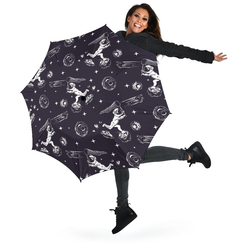 Metero Astronaut Print Pattern Automatic Foldable Umbrella-grizzshop