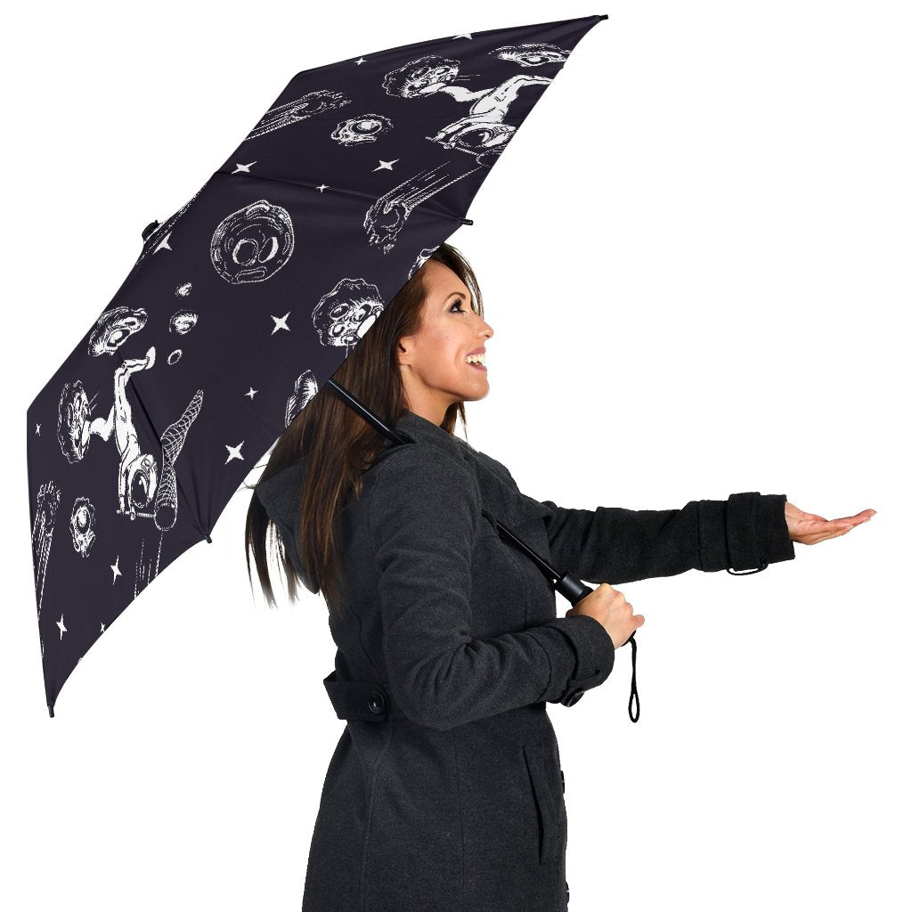 Metero Astronaut Print Pattern Automatic Foldable Umbrella-grizzshop