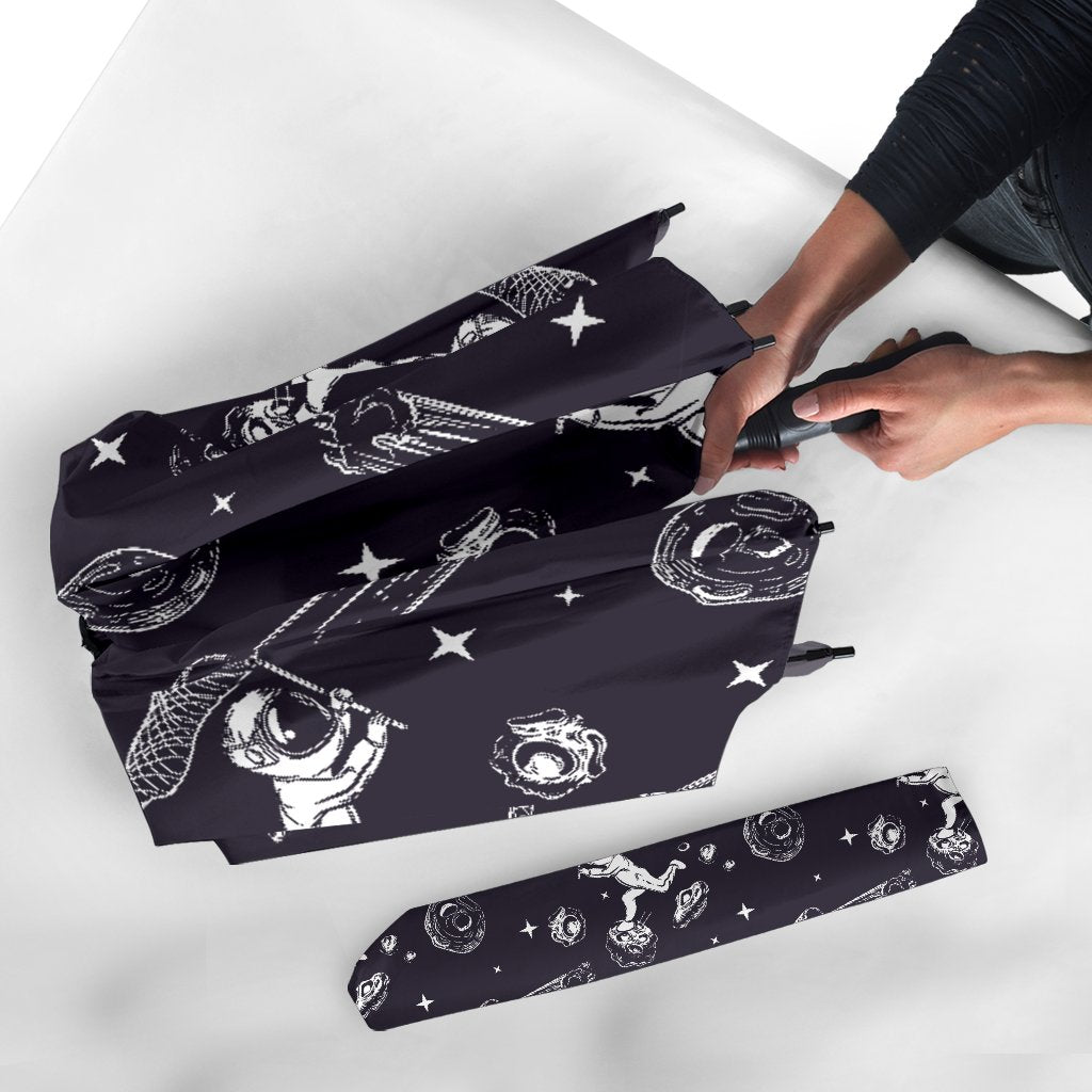Metero Astronaut Print Pattern Automatic Foldable Umbrella-grizzshop