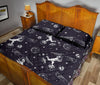 Metero Astronaut Print Pattern Bed Set Quilt-grizzshop