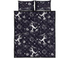 Metero Astronaut Print Pattern Bed Set Quilt-grizzshop