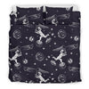 Metero Astronaut Print Pattern Duvet Cover Bedding Set-grizzshop