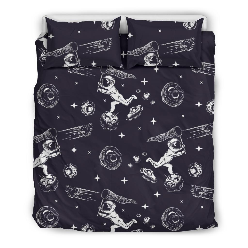 Metero Astronaut Print Pattern Duvet Cover Bedding Set-grizzshop