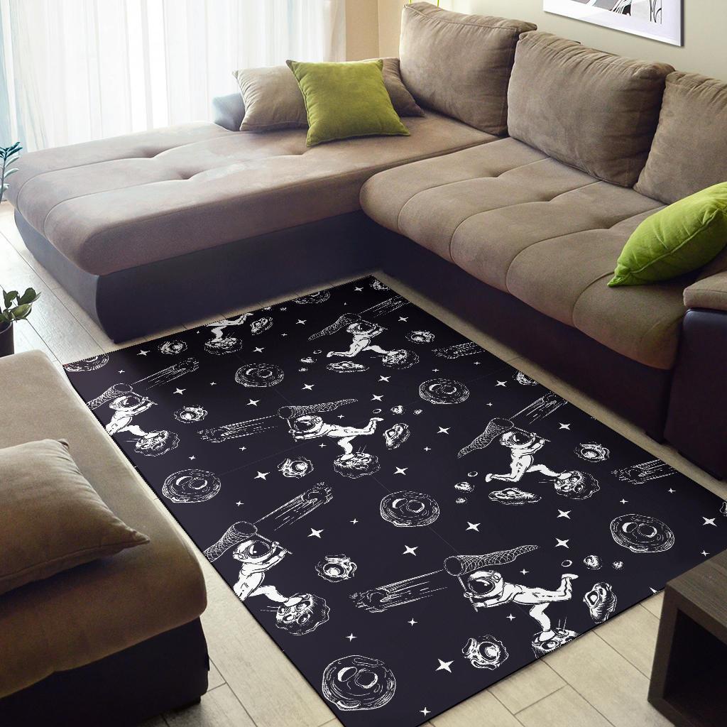 Metero Astronaut Print Pattern Floor Mat-grizzshop