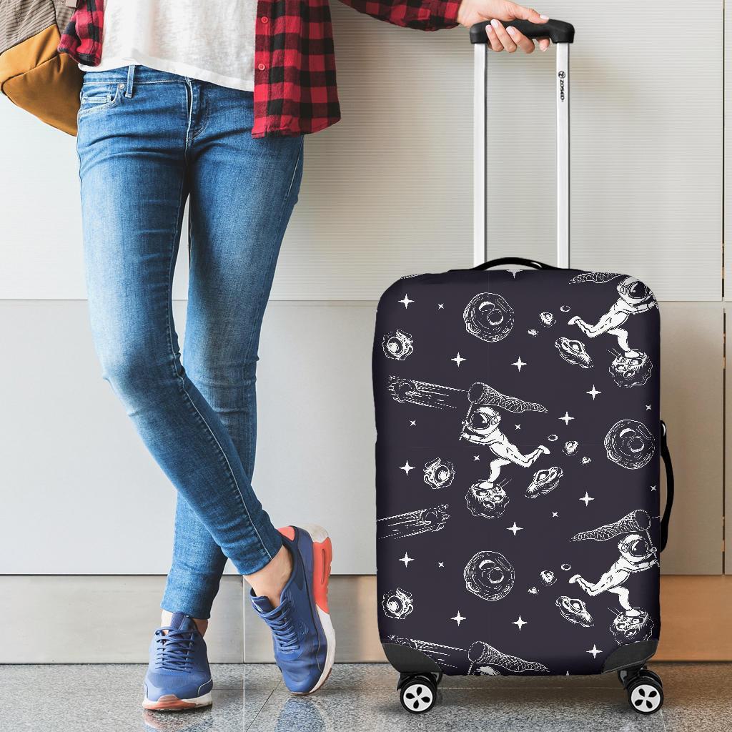 Metero Astronaut Print Pattern Luggage Cover Protector-grizzshop