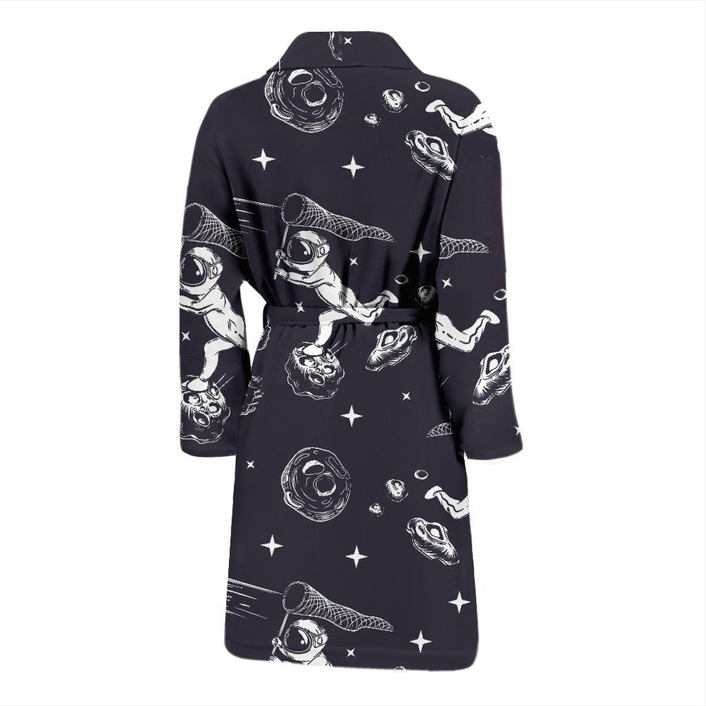 Metero Astronaut Print Pattern Men Long Robe-grizzshop