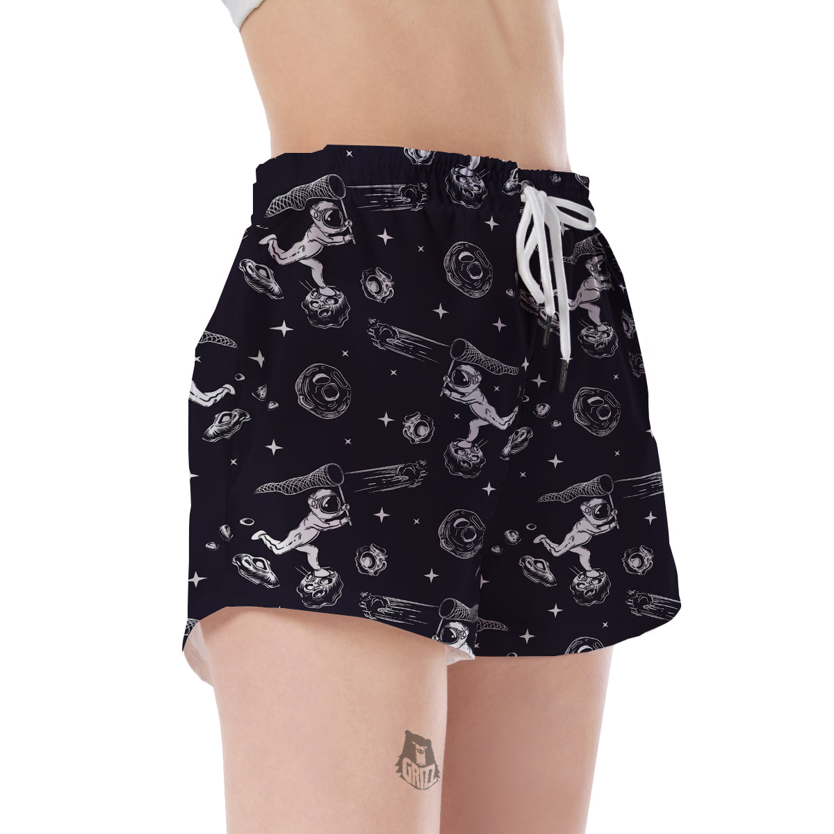 Metero Astronaut Print Pattern Women's Shorts-grizzshop