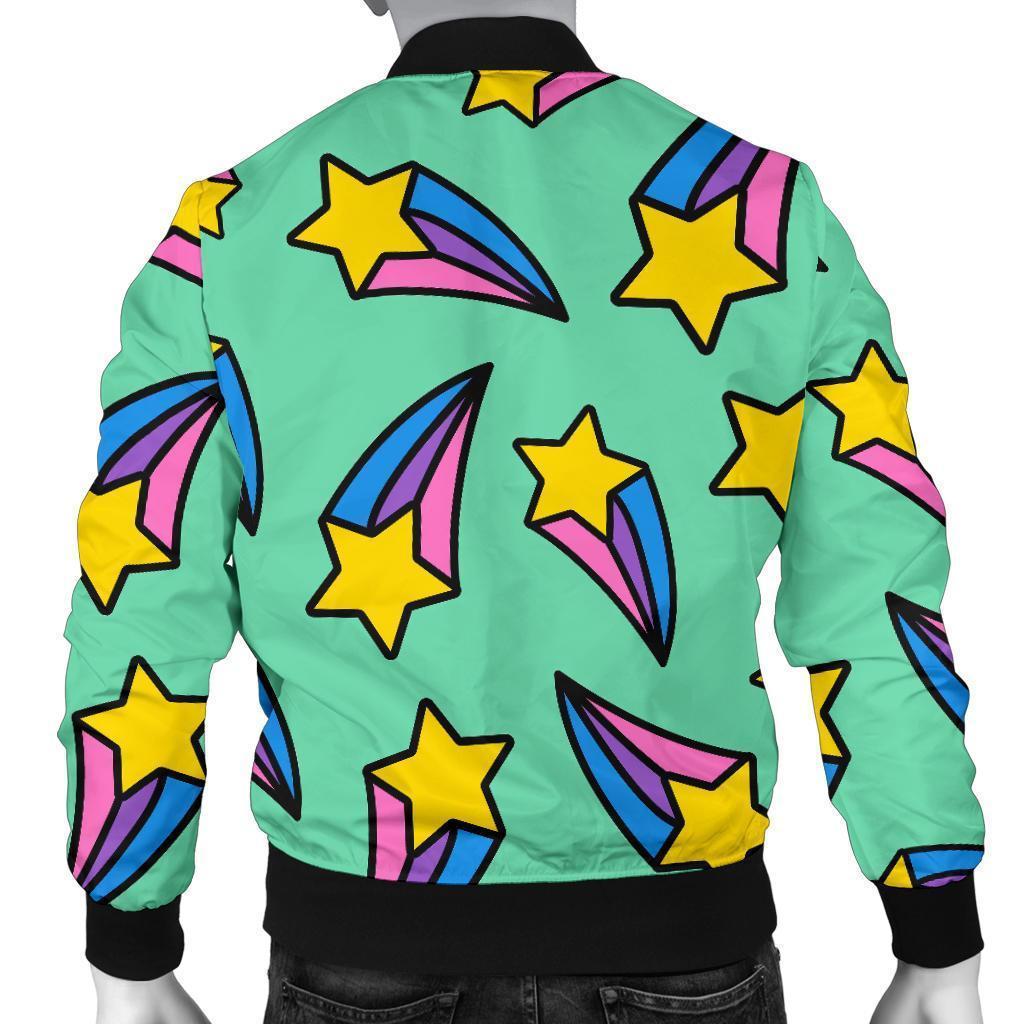 Metero Star Pattern Print Men's Bomber Jacket-grizzshop