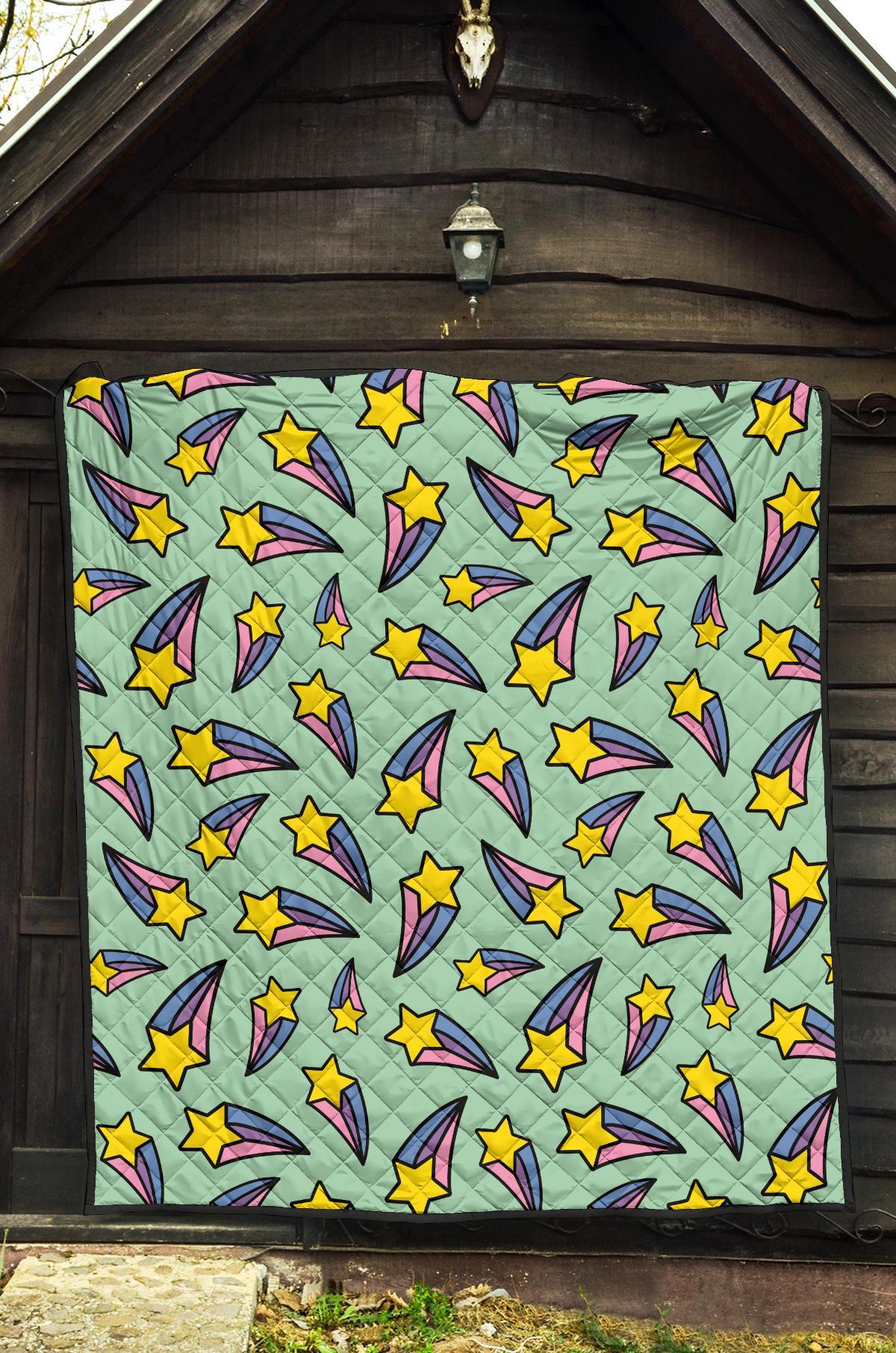 Metero Star Pattern Print Quilt-grizzshop