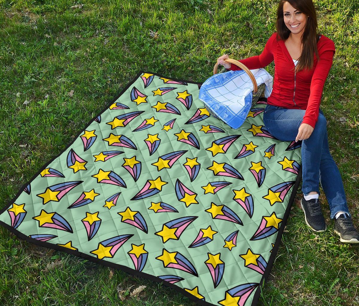 Metero Star Pattern Print Quilt-grizzshop