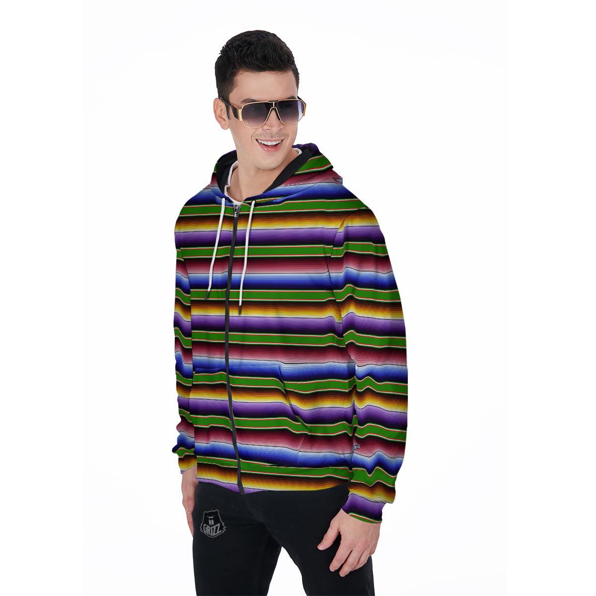 Mexican Baja Men's Zip Up Hoodie-grizzshop