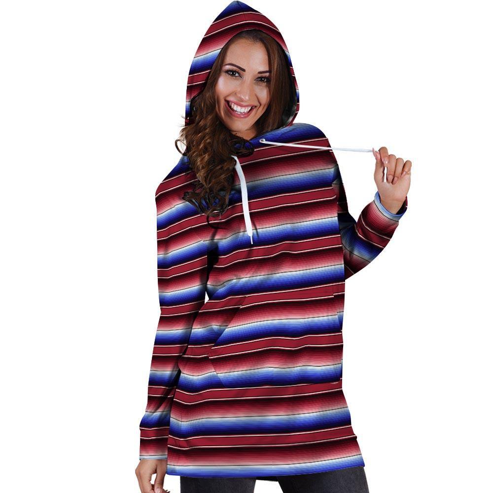 Mexican Baja Print Hoodie Dress-grizzshop