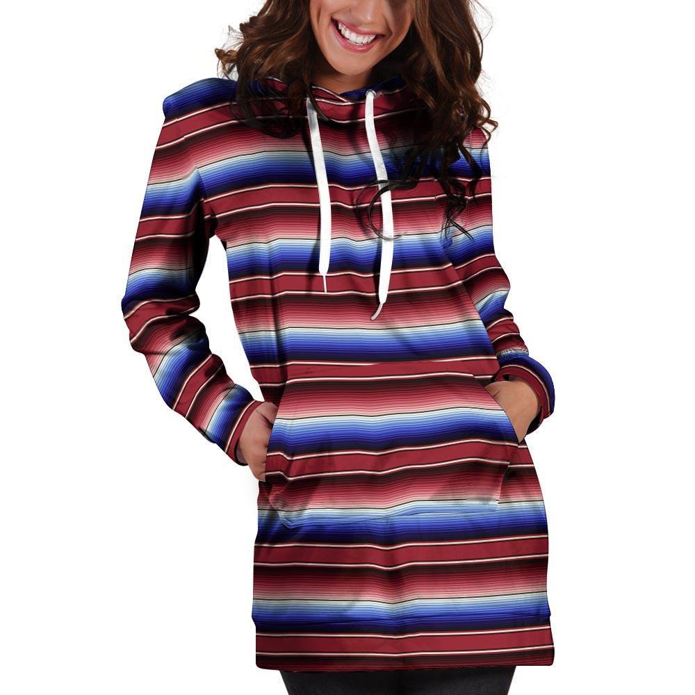 Mexican Baja Print Hoodie Dress-grizzshop