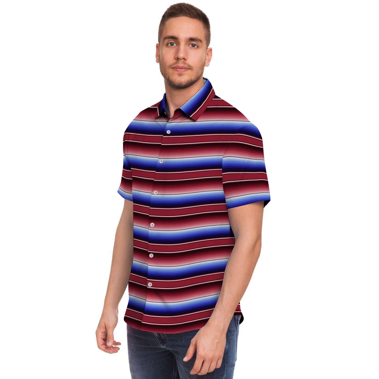 Mexican Baja Print Men's Short Sleeve Shirt-grizzshop