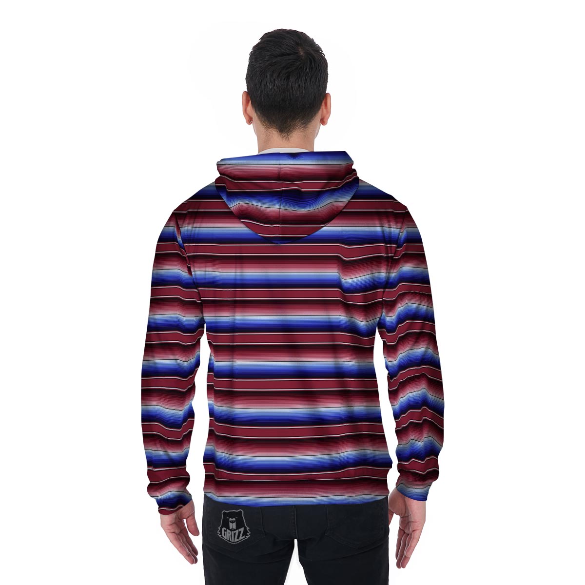 Mexican Baja Print Men's Zip Up Hoodie-grizzshop